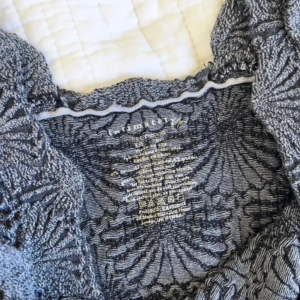 Intimately Free People Grey Tank Top Love Letter Cami Size M/L